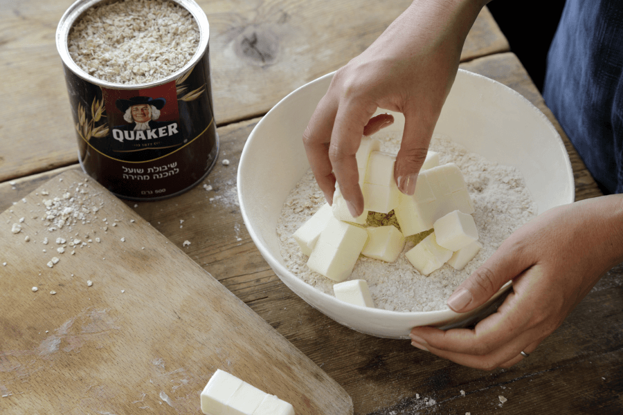 שלב ראשון - חיתוכיות קוואקר לימון