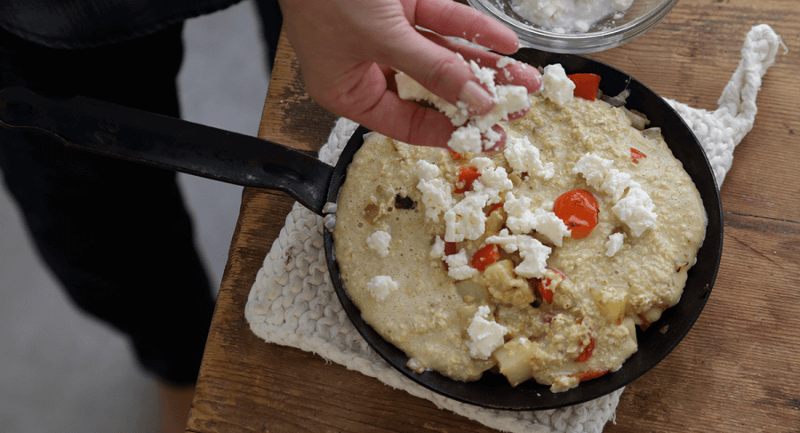 שלב 3 - פריטטה ירקות וקוואקר