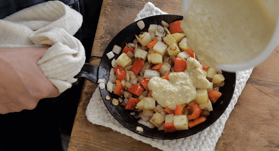 שלב 2 - פריטטה ירקות וקוואקר