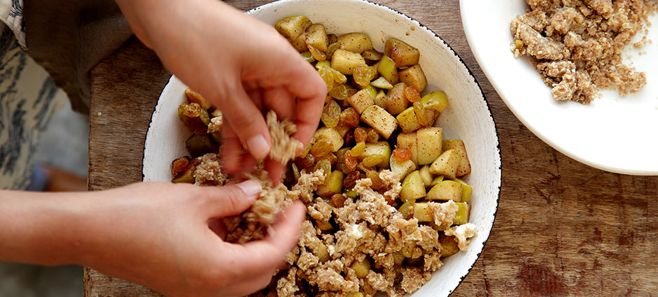 שלב רביעי - קראמבל תפוחים