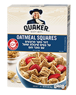 קוואקר דגני בוקר מרובעים עם סוכר חום