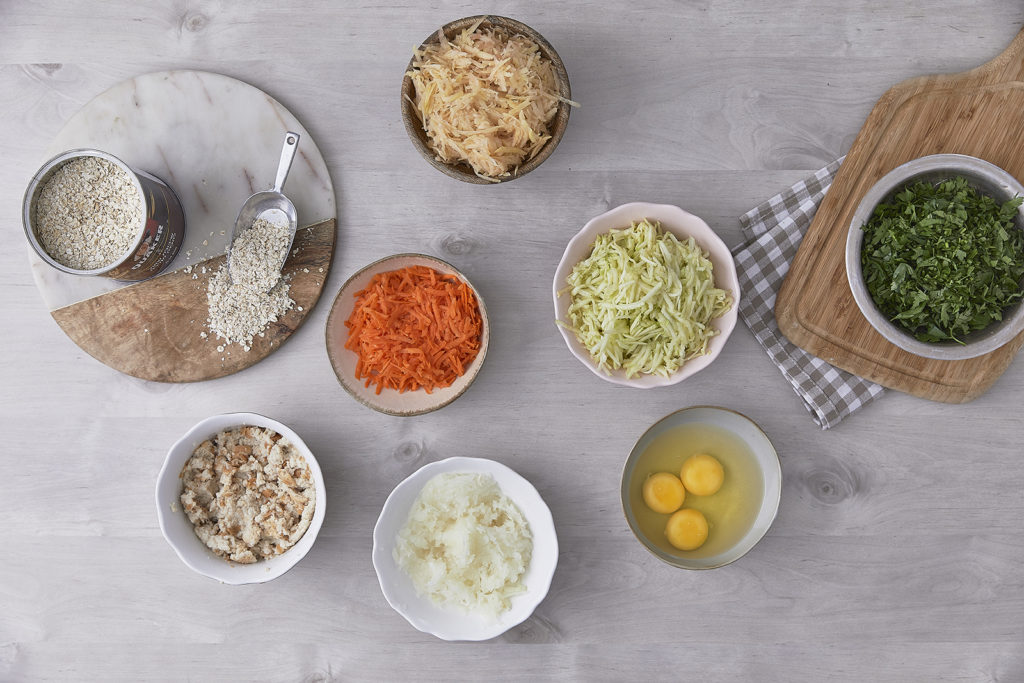 שלב ראשון  - קציצות ירק עם קוואקר