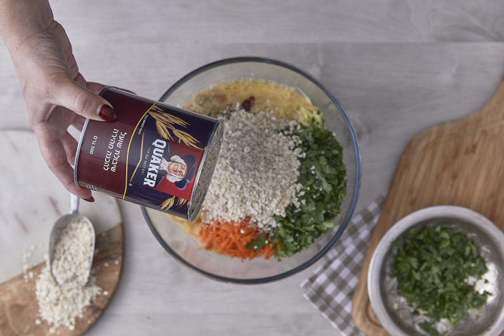 שלב שלישי - קציצות ירק עם קוואקר