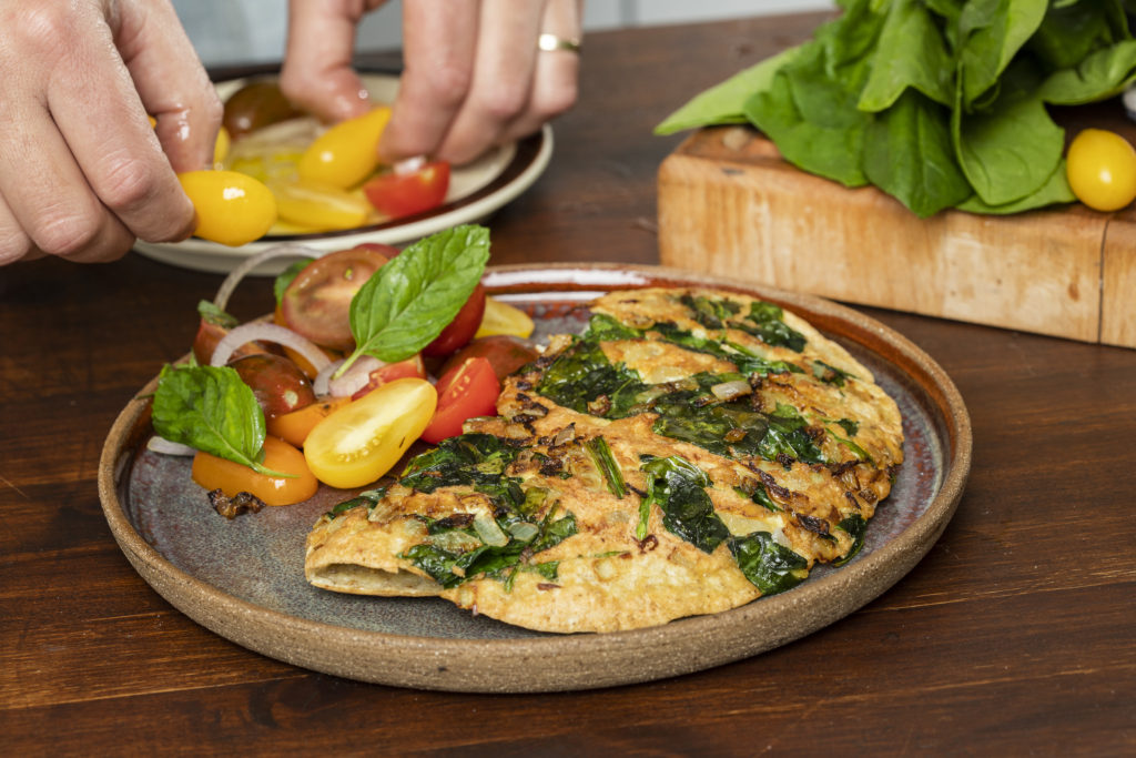 שלב רביעי  - חביתת תרד וקוואקר