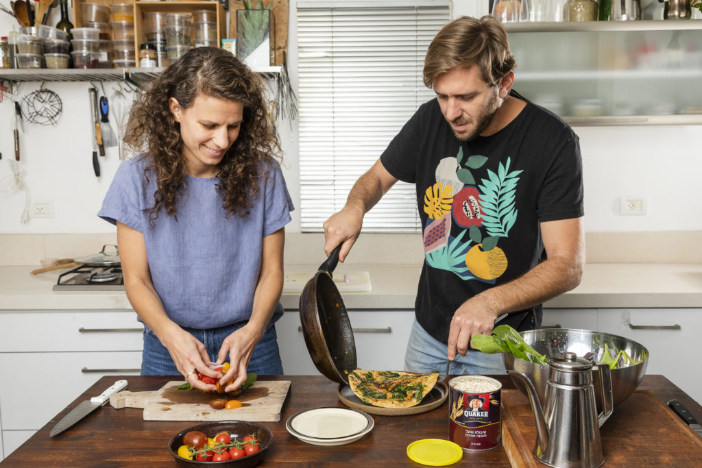 שלב שלישי  - חביתת תרד וקוואקר