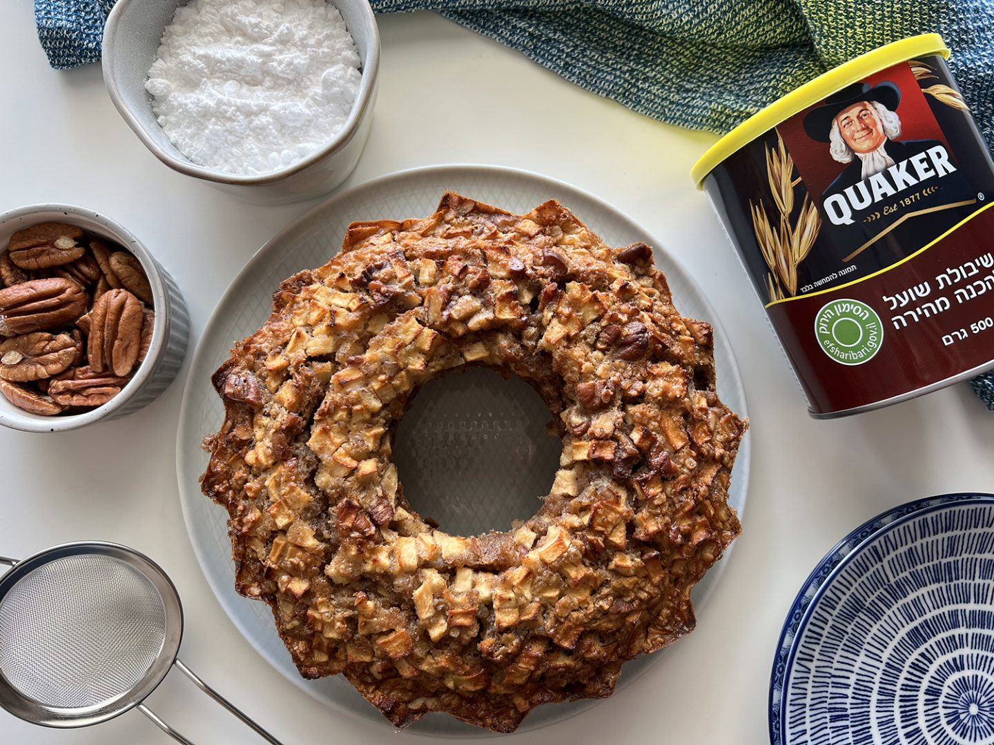 עוגת תפוחים וקוואקר בחושה