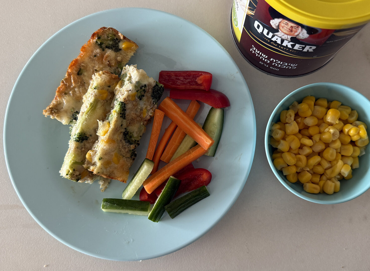 פשטידה מהירה מירקות וקוואקר