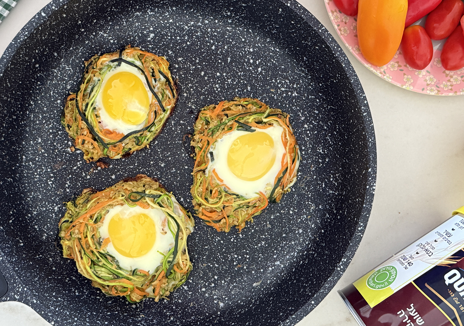 ביצה בקן מירקות וקוואקר